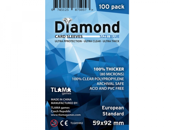 Obaly na karty Diamond Blue: European Standard (59x92 mm)