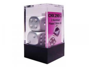 Chessex Specialty Dice Sets - Aluminum-Plated Metallic 16mm d6 (2pcs)