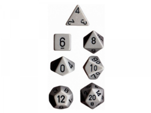 Chessex Opaque Polyhedral 7-Die Sets - Green /white