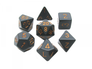 Chessex Opaque Polyhedral 7-Die Sets - Black /gold