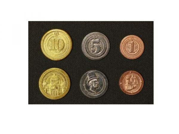 Sada industriálnych kovových mincí (50 ks)